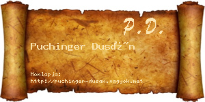 Puchinger Dusán névjegykártya